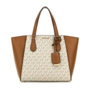 Michael Kors Taryn Tryckt Canvas Handväska Brown, Dam