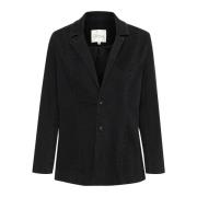 My Essential Wardrobe Svart Tvättad Formad Blazer Jacka Black, Dam