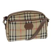 Burberry Vintage Pre-owned Canvas axelremsvskor Beige, Dam