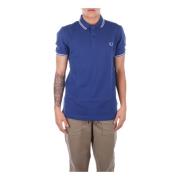 Fred Perry Logo Side Button Polo Shirt Blue, Herr