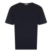 Herno Blå Crew Neck T-shirts med Logo Blue, Herr