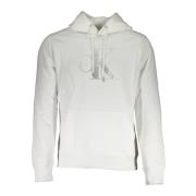 Calvin Klein Hoodie med Tryck och Brodyr White, Herr