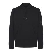 C.p. Company Svart Diagonal Upphöjd Fleece Huva Tröja Black, Herr