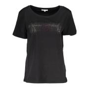 Patrizia Pepe Kortärmad T-shirt Svart Kvinnor Black, Dam