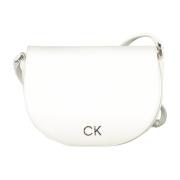 Calvin Klein Vit Crossbody-väska med Justerbar Rem White, Dam