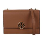 Tory Burch Läder Flap Axelväska Brown, Dam