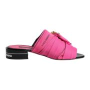 Dolce & Gabbana Kristallprydda Slide Sandaler Rosa Svart Pink, Dam