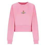 Vivienne Westwood Rosa Sweatshirt med Orb Broderi Pink, Dam