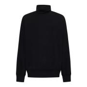 Issey Miyake Svart ull turtleneck tröja Black, Herr