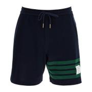 Thom Browne 4-Bar Bomull Bermuda Shorts Blue, Herr