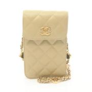 Chanel Vintage Pre-owned Laeder crossbodyvskor Beige, Dam