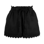 Ulla Johnson Avslappnad Svart Linne Bomulls Shorts Black, Dam