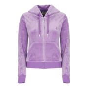 Juicy Couture Lila huvtröja med strasslogo Purple, Dam