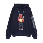 Bally Skogsmask Tryck Hoodie Blue, Herr