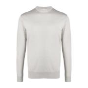 Eleventy Beige Silk Ull Casual Sweater White, Herr