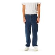 American Vintage Avslappnad passform Worker Pants Blue, Herr