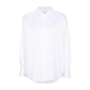 Calvin Klein Vit Poplin Button-Up Skjorta White, Dam