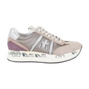 Premiata Stiliga Sneakers för Vardagsbruk Beige, Dam