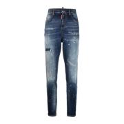 Dsquared2 Splatter Skinny Jeans Blue, Dam