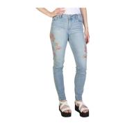 Armani Exchange Skinny Jeans med blommig logotyp Blue, Dam