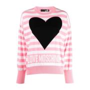 Love Moschino Rosa Bomullsweater Pink, Dam