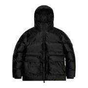 Rains Puffer Cargo Jacket Black, Dam