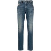 Diesel Blå Slim-Fit Jeans för Män Blue, Herr