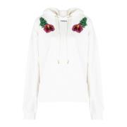 PINKO Hoodie med paljetter White, Dam