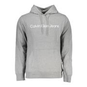 Calvin Klein Grå Hoodie med Central Ficka Gray, Herr