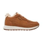 Pepe Jeans Urban Block Sneakers med Texturerat Design Brown, Dam