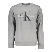 Calvin Klein Grå Långärmad Sweatshirt med Tryck Gray, Herr