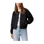 Calvin Klein Vadderad Bomberjacka Black, Dam