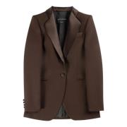 Hebe Studio Lounge Jacket-inspirerad Smoking Suit Blazer Brown, Dam