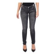 Gaudi Svarta Skinny Jeans med Låg Midja Black, Dam