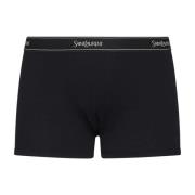 Saint Laurent Svarta Bomullsboxershorts med Logga Black, Herr