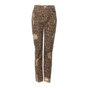 PINKO Leopardmönstrade Jeans Brown, Dam