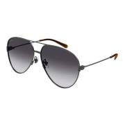 Gucci Stiliga solglasögon i Ruthenium/Grey Shaded Gray, Dam