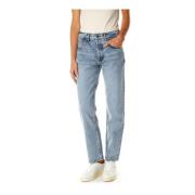 Anine Bing Hög midja Straight Fit Jeans Blue, Dam