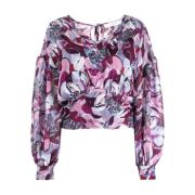 IRO Lila Avslappnad Blus Dunna Top Purple, Dam