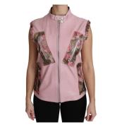 Dolce & Gabbana Rosa dragkedja lammärmlös jacka Pink, Dam