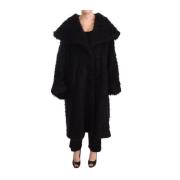 Dolce & Gabbana Lyxig Catwalk Päls Cape Trenchcoat Black, Dam