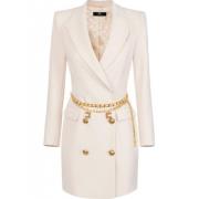 Elisabetta Franchi Beige Guld Lyx Klänning Montpellier Boutique White,...