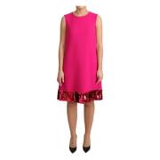 Dolce & Gabbana Lyxig Fuchsia Paljett Skiftklänning Pink, Dam