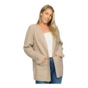 2-Biz Mjuk Öppen Cardigan Larke.Ea24 Sand Beige, Dam