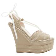 Miu Miu Pre-owned Pre-owned Canvas klackskor Beige, Dam