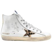 Golden Goose Vit-Leopard Sneakers - Francy Stil White, Dam