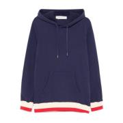 Golden Goose Blå Logo Sweatshirt med Ribbed Detaljer Blue, Herr