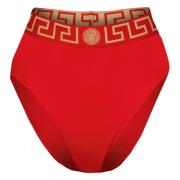 Versace Högmidjade Bikiniunderdel med Eleganta Röda Design Red, Dam