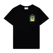 Casablanca Svart Logotyp Tryck Bomull T-shirt Black, Herr