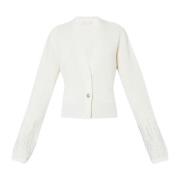 Liu Jo Dam Cardigan med Gradient Rhinestones White, Dam